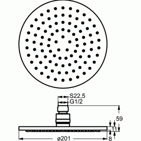 Κεφαλή Ντουζ Ideal Standard Φ20cm Idealrain B9442AA Χρωμέ Κεφαλή Ντουζ Ideal Standard Φ20cm Idealrain B9442AA Χρωμέ